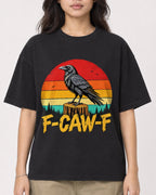 Mockup Boxy Heavyweight Tee Black female close-up 02