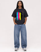 Mockup Boxy Heavyweight Tee Black female full-body 04