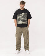 Mockup Boxy Heavyweight Tee Black male full-body 08