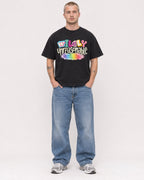 Mockup Boxy Heavyweight Tee Black male full-body 18
