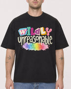 Mockup Boxy Heavyweight Tee Black male close-up 18