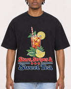 Mockup Boxy Heavyweight Tee Black male close-up 05