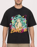 Mockup Boxy Heavyweight Tee Black male close-up 08