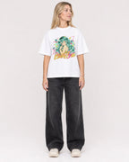 Mockup Boxy Heavyweight Tee White female full-body 08