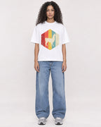 Mockup Boxy Heavyweight Tee White female full-body 10