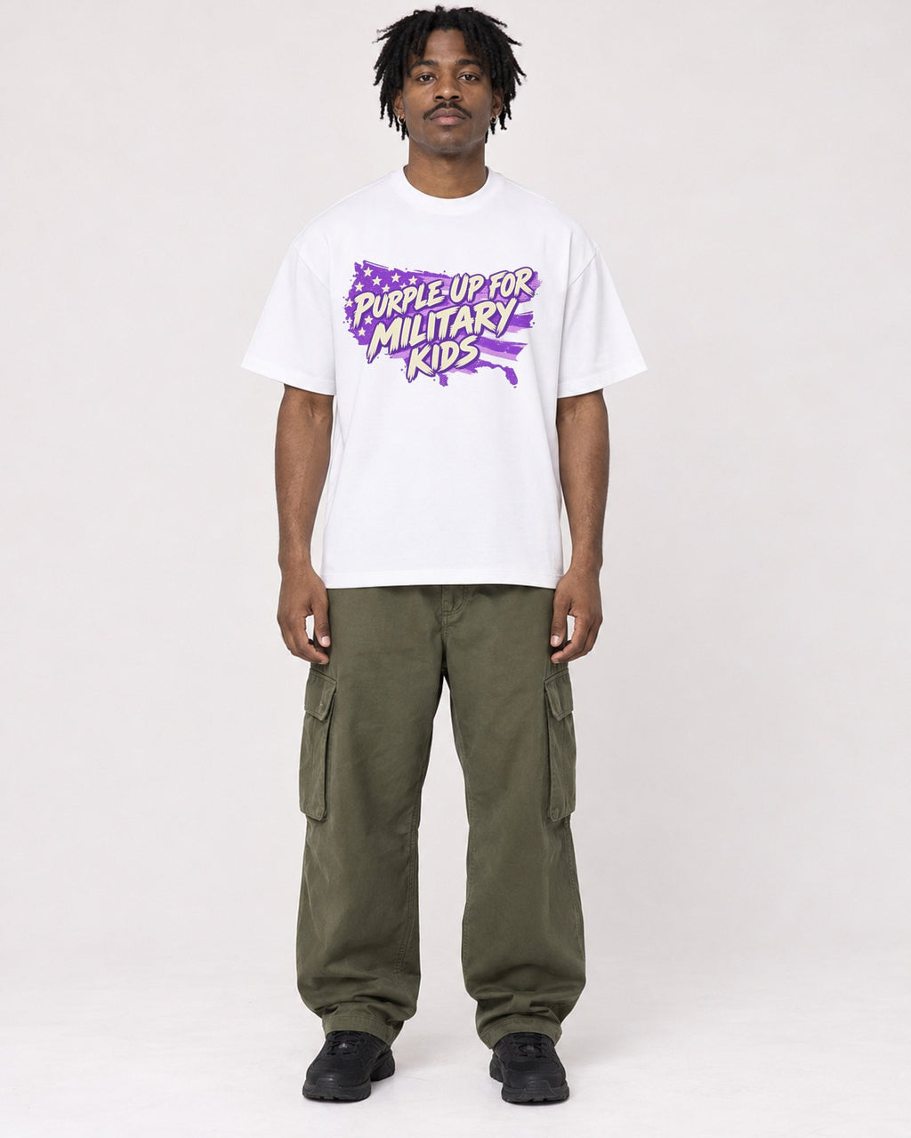 Mockup Boxy Heavyweight Tee White male full-body 04