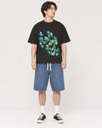 Mockup Boxy Heavyweight Tee Black male full-body 03