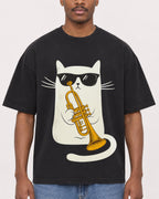 Mockup Boxy Heavyweight Tee Black male close-up 14