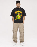 Mockup Boxy Heavyweight Tee Black male full-body 12