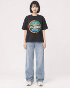 Mockup Boxy Heavyweight Tee Black female full-body 11