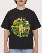 Mockup Boxy Heavyweight Tee Black male close-up 09