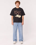 Mockup Boxy Heavyweight Tee Black male full-body 09