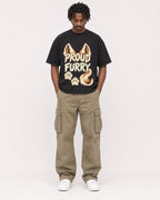 Mockup Boxy Heavyweight Tee Black male full-body 04