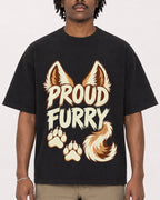 Mockup Boxy Heavyweight Tee Black male close-up 04