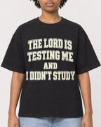 Mockup Boxy Heavyweight Tee Black female close-up 35