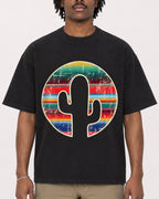 Mockup Boxy Heavyweight Tee Black male close-up 04