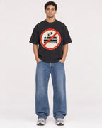 Mockup Boxy Heavyweight Tee Black male full-body 10
