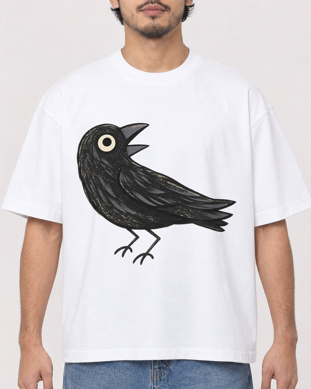 Mockup Boxy Heavyweight Tee White male close-up 02