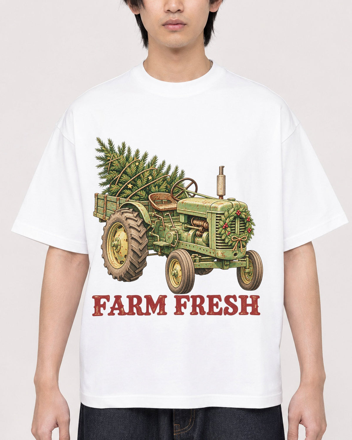 Mockup Boxy Heavyweight Tee White male close-up 11