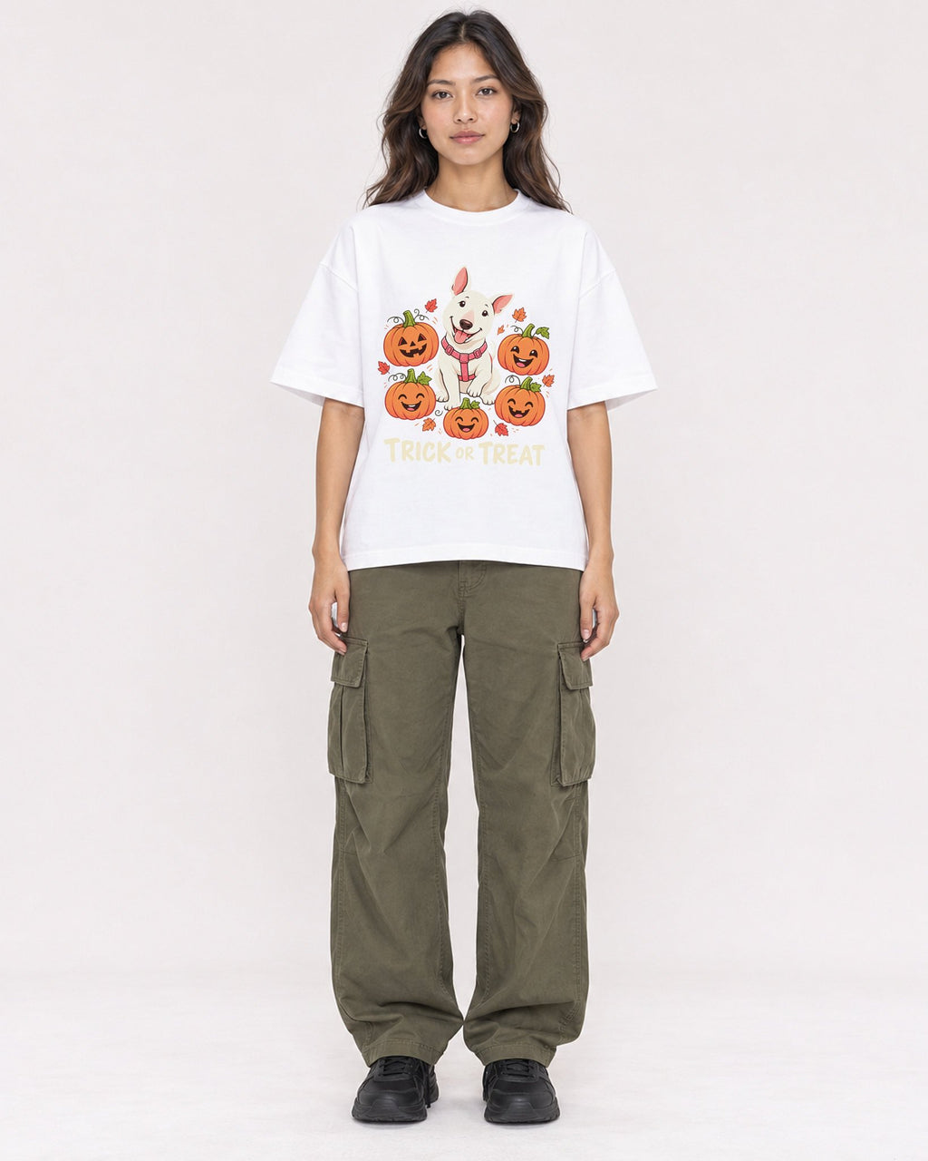 Mockup Boxy Heavyweight Tee White female full-body 02