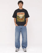 Mockup Boxy Heavyweight Tee Black male full-body 06