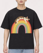 Mockup Boxy Heavyweight Tee Black male close-up 01