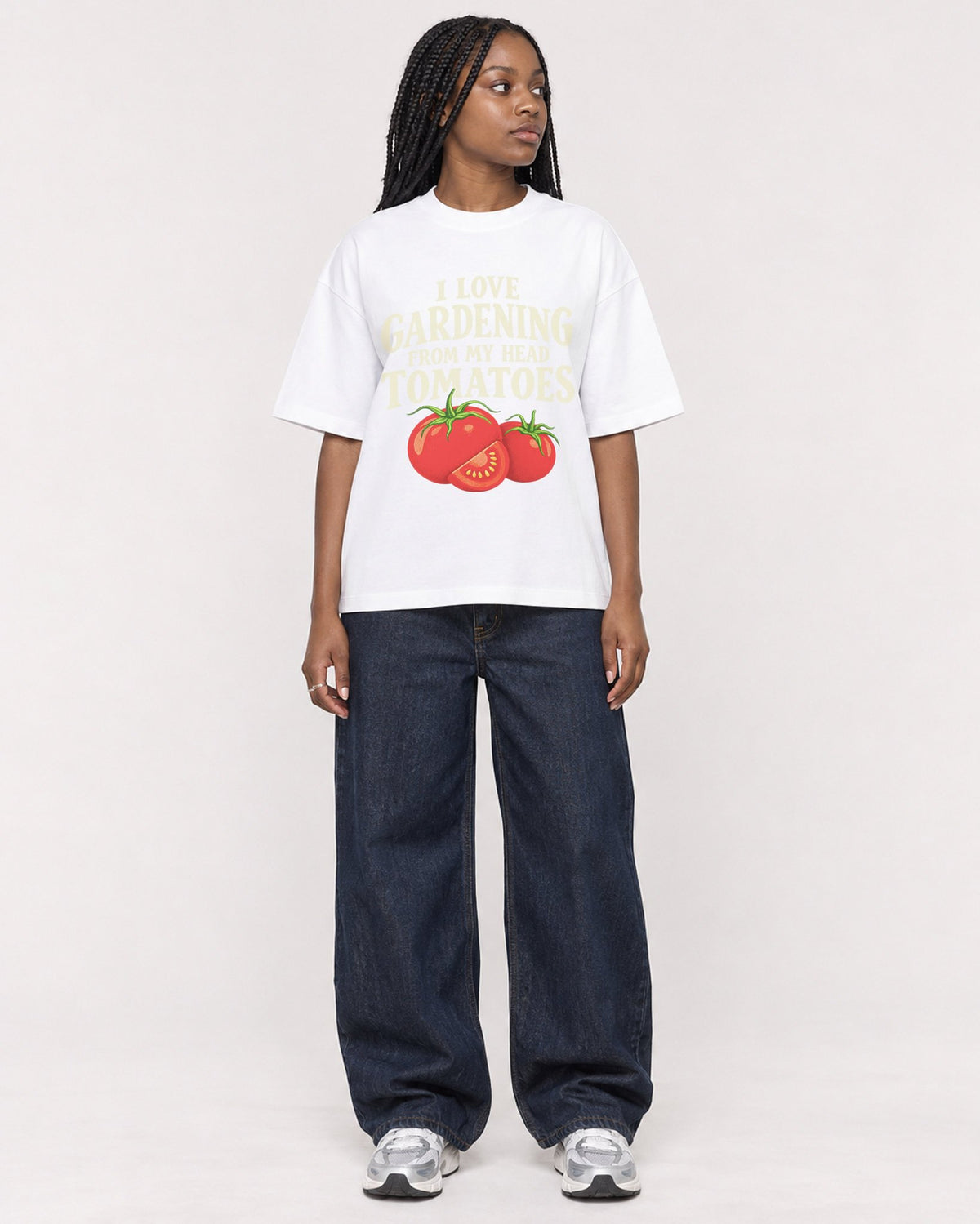 Mockup Boxy Heavyweight Tee White female full-body 04