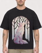 Mockup Boxy Heavyweight Tee Black male close-up 48