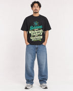 Mockup Boxy Heavyweight Tee Black male full-body 02