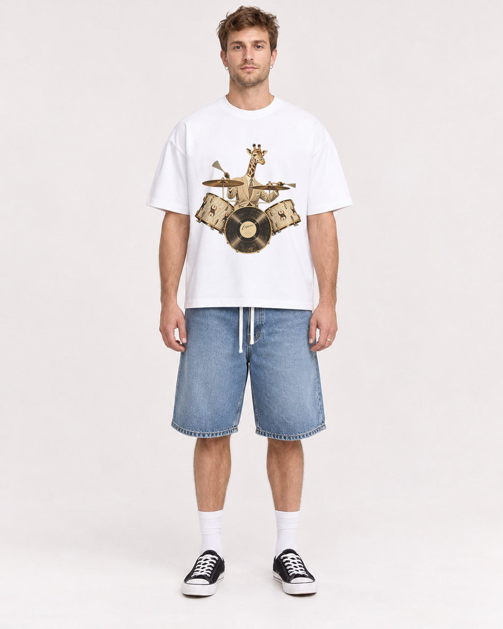 Mockup Boxy Heavyweight Tee White male full-body 08