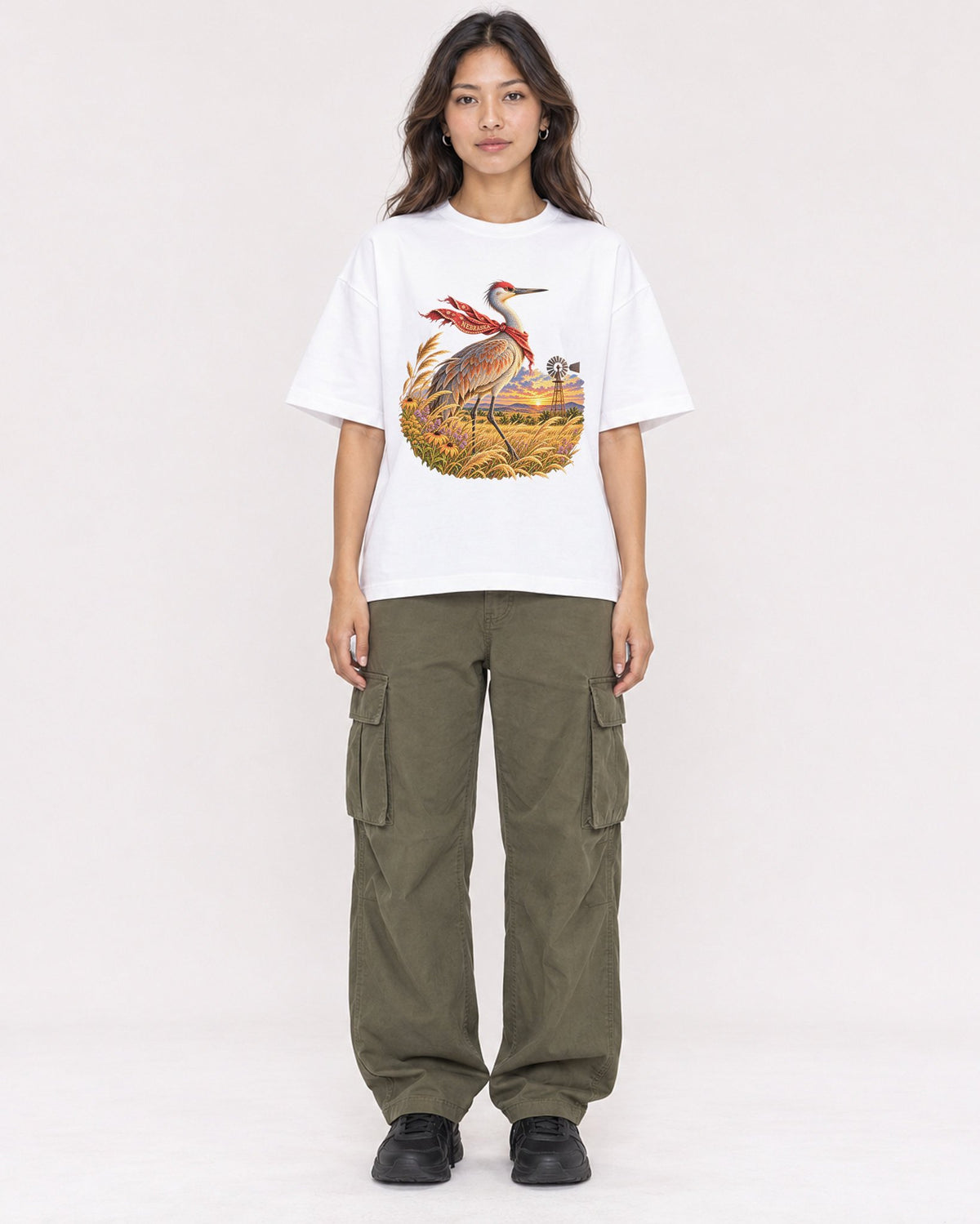 Mockup Boxy Heavyweight Tee White female full-body 02