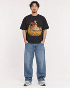 Mockup Boxy Heavyweight Tee Black male full-body 02