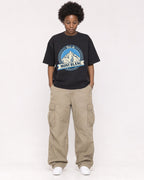Mockup Boxy Heavyweight Tee Black female full-body 14