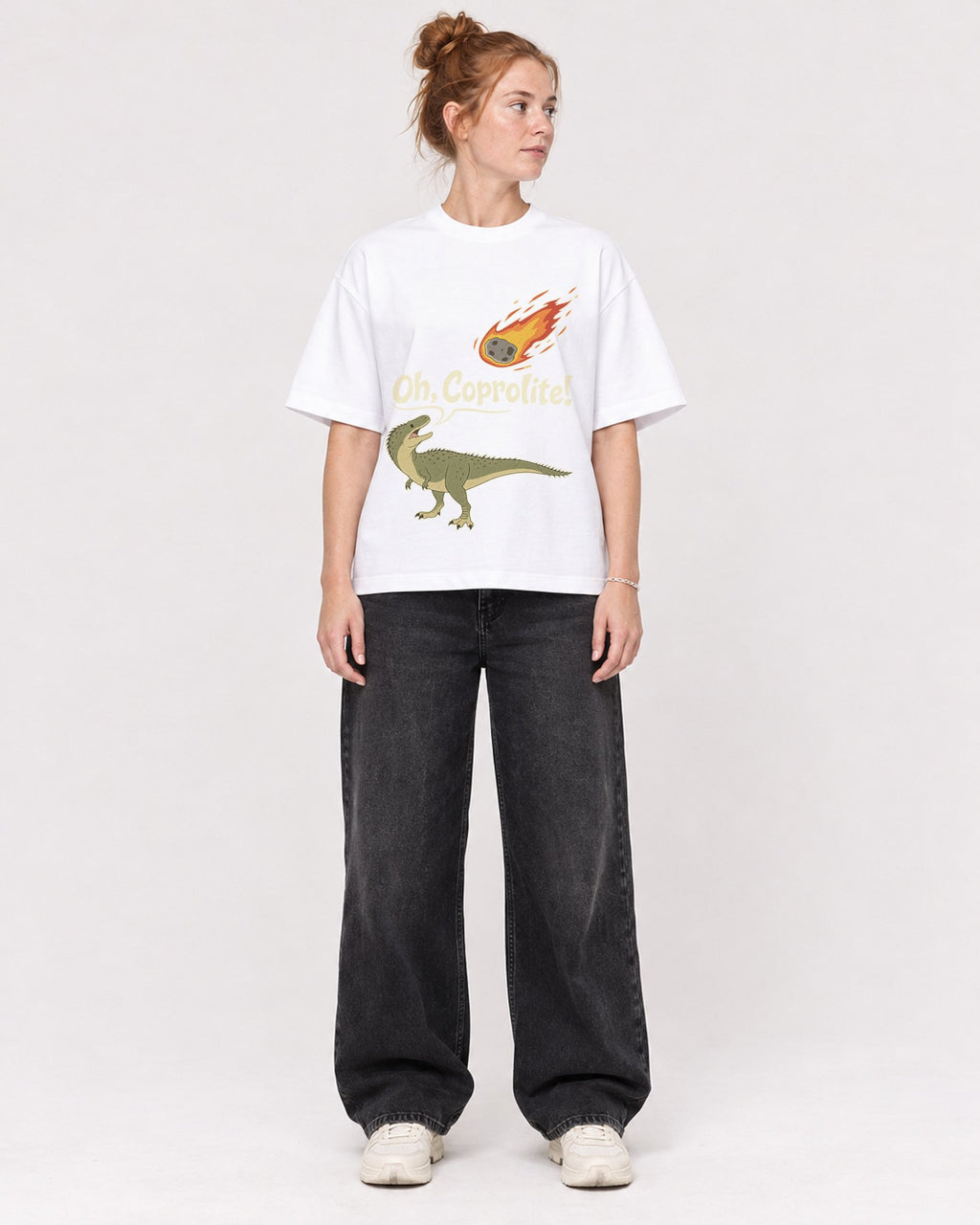 Mockup Boxy Heavyweight Tee White female full-body 28