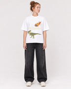 Mockup Boxy Heavyweight Tee White female full-body 28