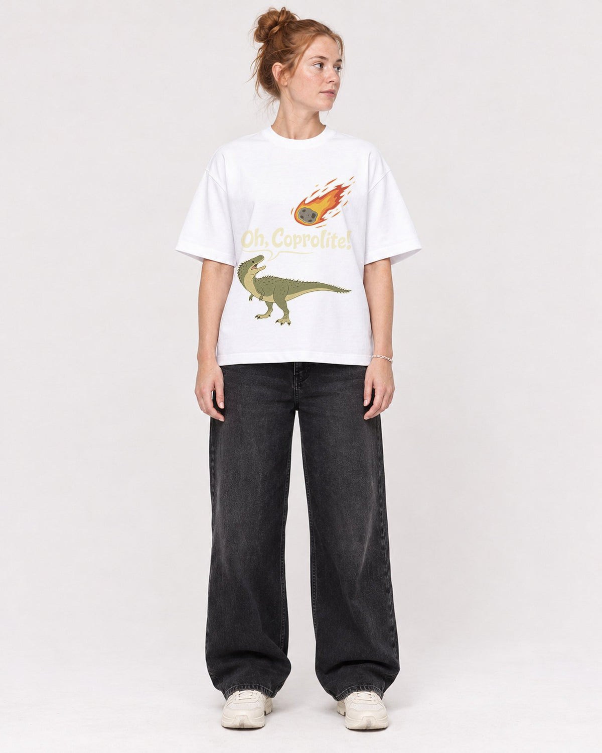 Mockup Boxy Heavyweight Tee White female full-body 28