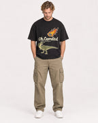 Mockup Boxy Heavyweight Tee Black male full-body 28