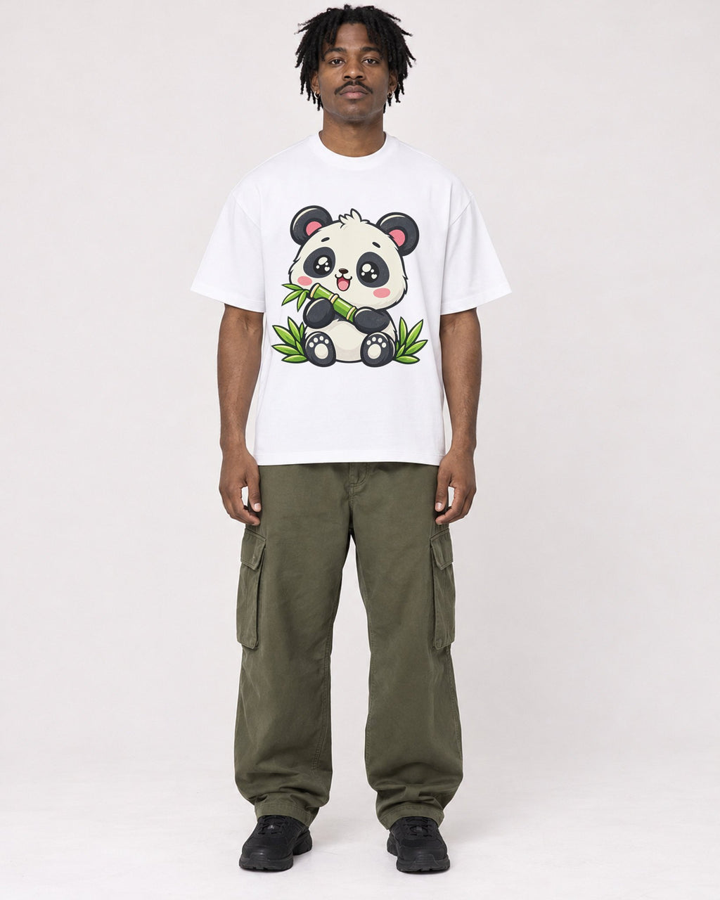 Mockup Boxy Heavyweight Tee White male full-body 04