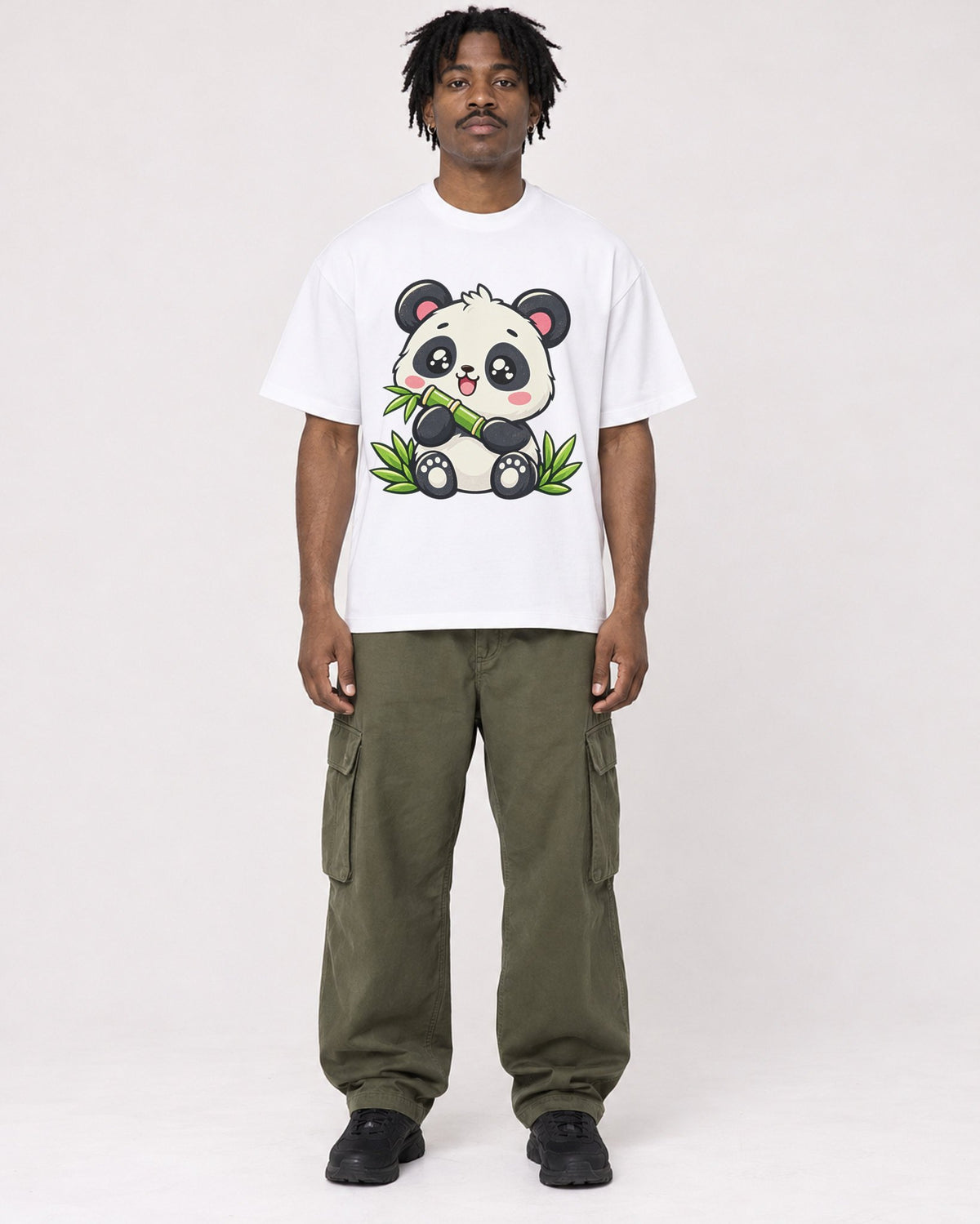 Mockup Boxy Heavyweight Tee White male full-body 04