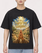Mockup Boxy Heavyweight Tee Black male close-up 01