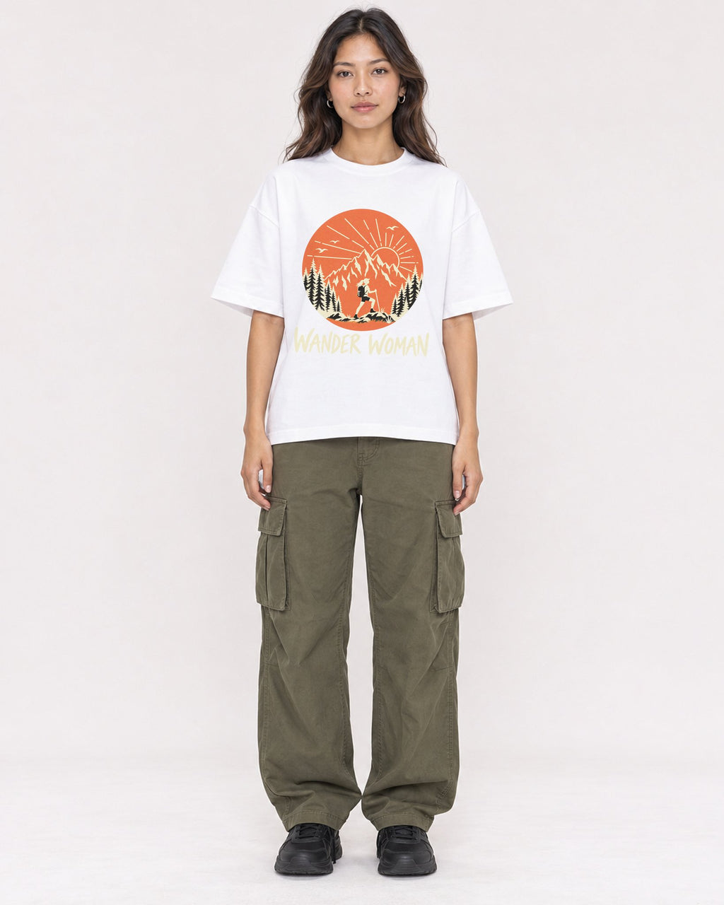 Mockup Boxy Heavyweight Tee White female full-body 02