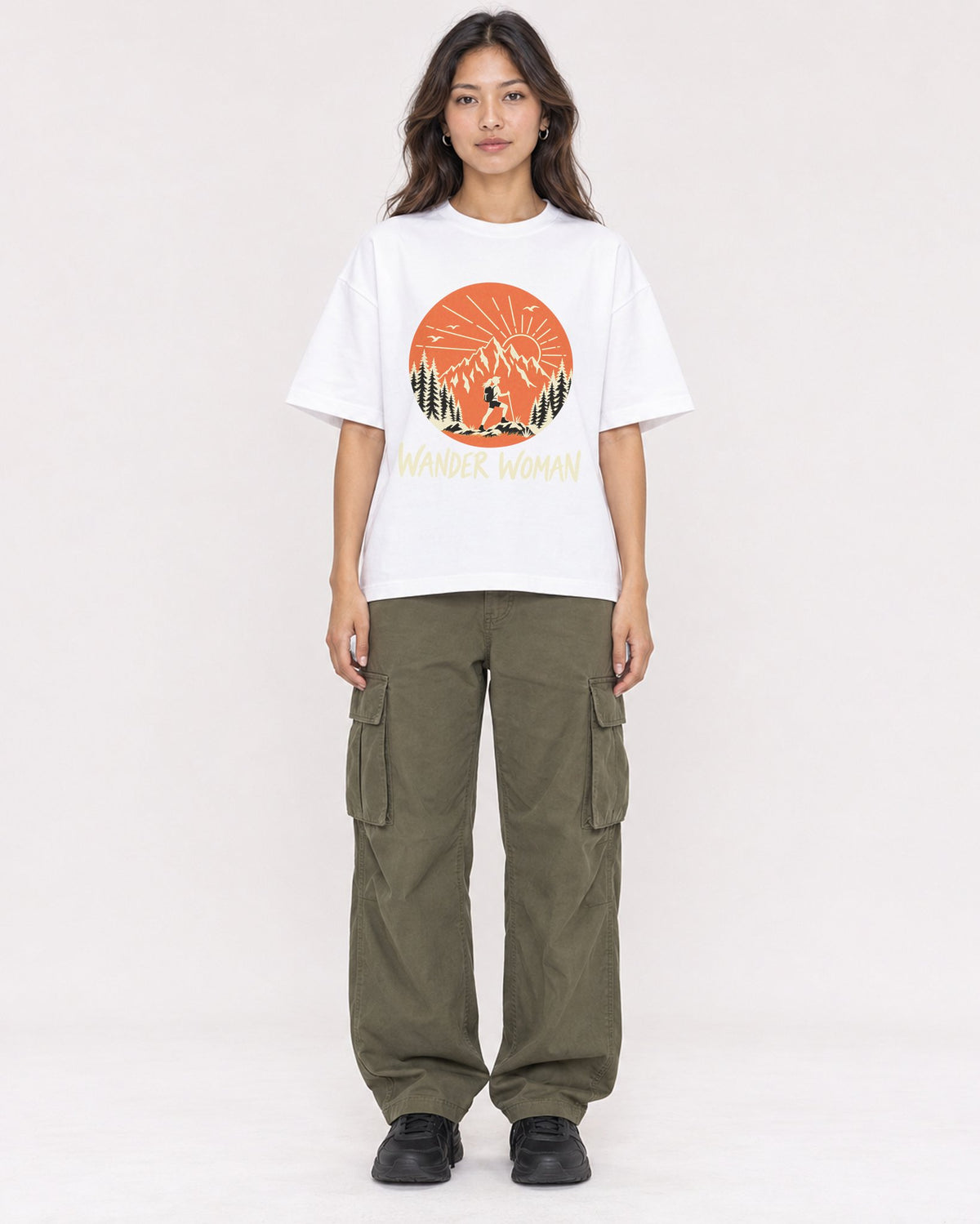 Mockup Boxy Heavyweight Tee White female full-body 02