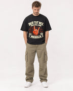 Mockup Boxy Heavyweight Tee Black male full-body 08