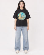 Mockup Boxy Heavyweight Tee Black female full-body 03