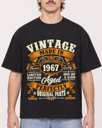 Mockup Boxy Heavyweight Tee Black male close-up 29