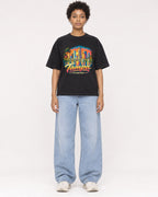 Mockup Boxy Heavyweight Tee Black female full-body 35