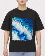 Mockup Boxy Heavyweight Tee Black male close-up 01