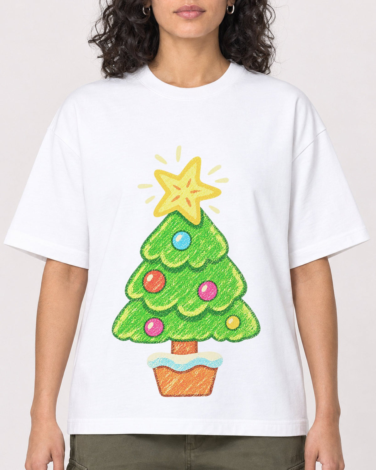 Mockup Boxy Heavyweight Tee White female close-up 27