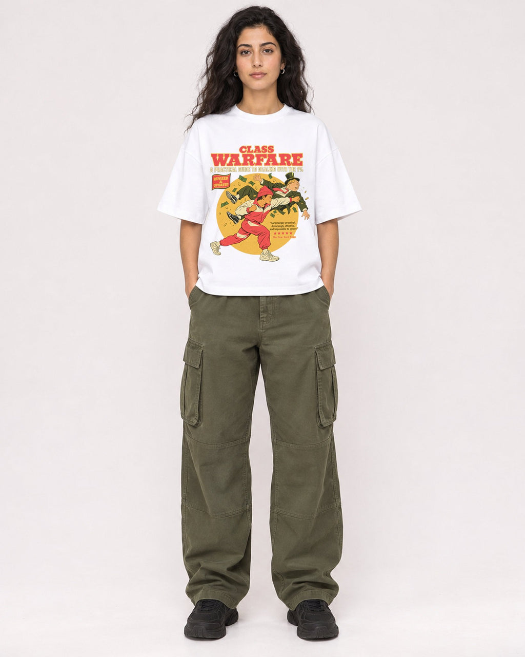 Mockup Boxy Heavyweight Tee White female full-body 07