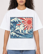 Mockup Boxy Heavyweight Tee White female close-up 10